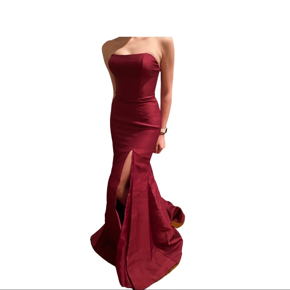 Tarik Ediz STYLE #50632 / color red rose.